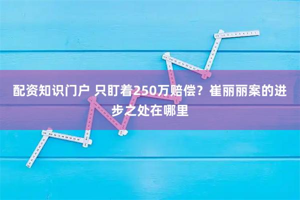 配资知识门户 只盯着250万赔偿？崔丽丽案的进步之处在哪里